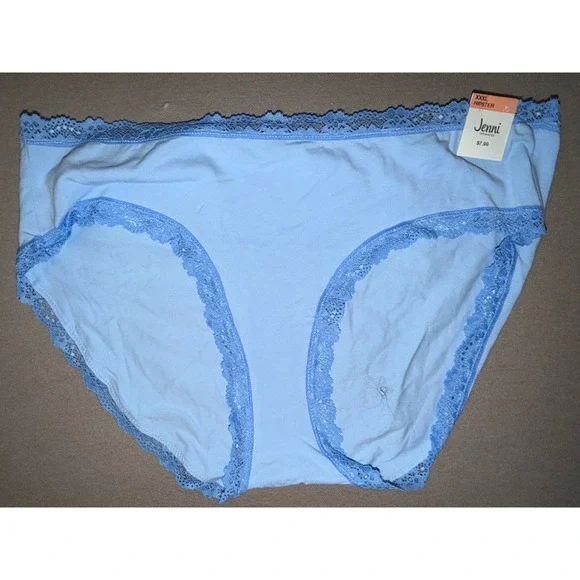 Jenni Intimates XXXL Hipster Panties Pale Blue Ink Stripe Lace Trim Lot of 3 NWT - Picture 5 of 8